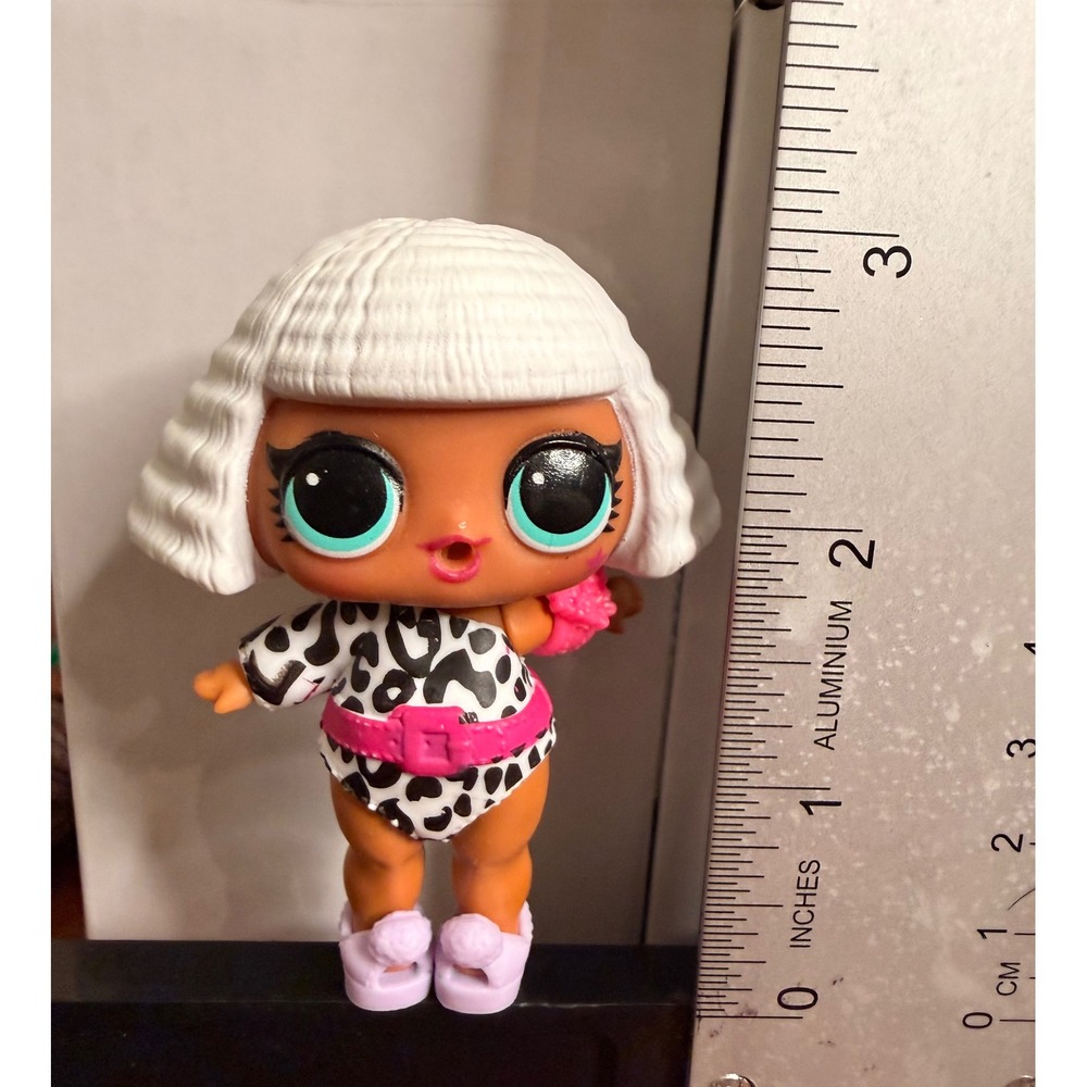 LOL Surprise Doll Lot Sis Cheer 80s BB Glitter Hair Animal Print Figures 3 Inch - Picture 7 of 7